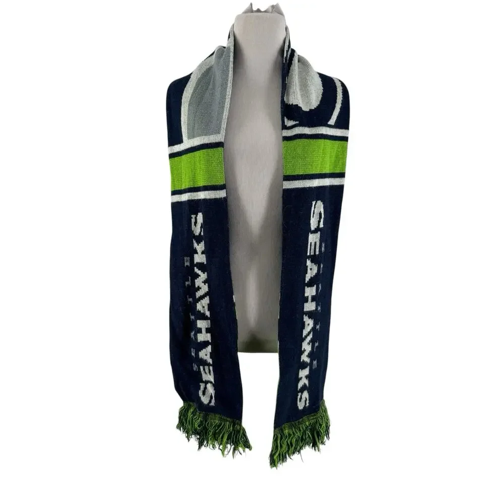 Seattle‎ Seahawks Blue Green Knit Winter Neck Scarf 75 inch